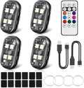 NEW 4-LED Version Wireless LED Strobe Lights with Remote Control, Halloween Wireless LED Lights for Car, Waterproof Anti-Collision Type-C Charing Emergency Warning Light for Car Drone Bike Aircraft
