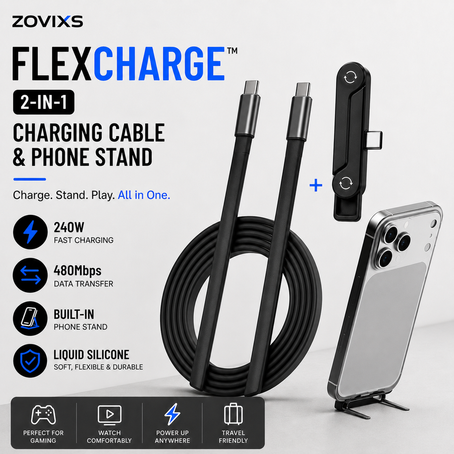 ZOVIXS FlexCharge™ 2-in-1 Charging Adapter & Phone Stand